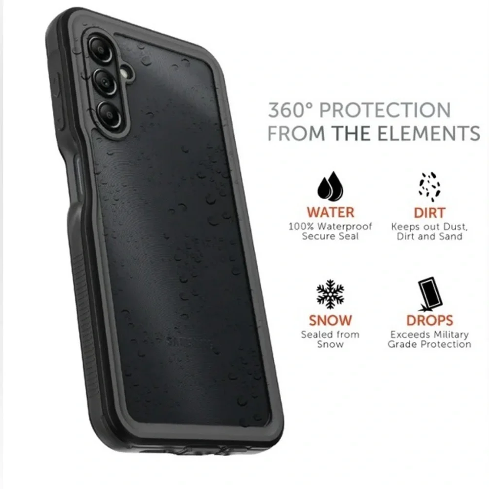 Samsung Galaxy A14 5G Tidal Waterproof Case - Dark Gray/Black New